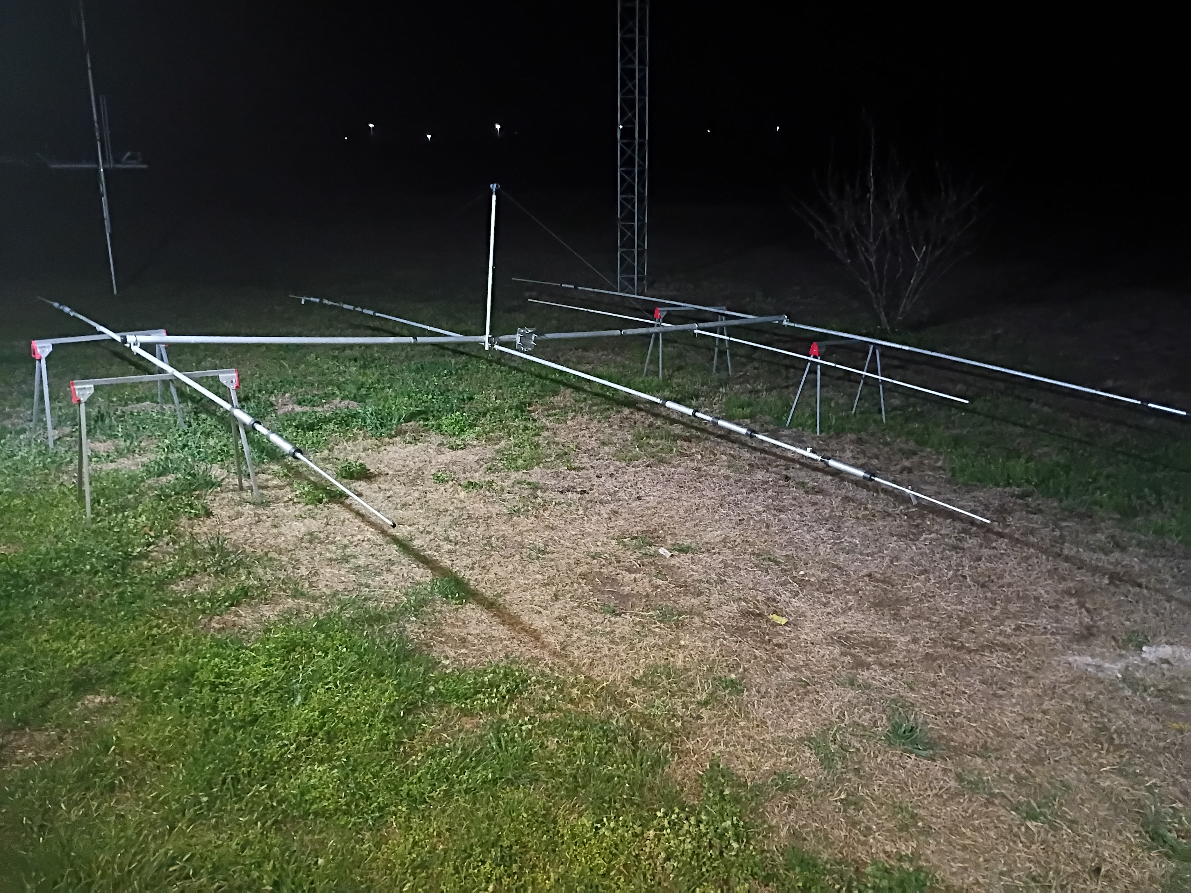 A4S x A744 complete on sawhorses at night